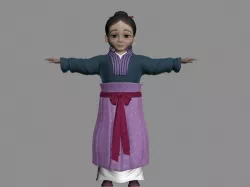 Cartoon old lady 3D model