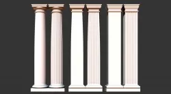 Classical tuscan columns and pillars Low-poly  3D model