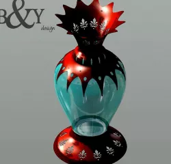 COPPER CLAD GLASS VASE