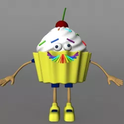 crazy cartoon cake 3D model