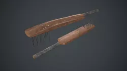 Cricket Bat Weapon With Metal Nails Low-poly  3D model
