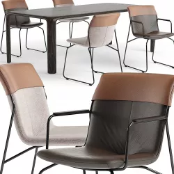 Ditte chairs Aurelio table 3D model