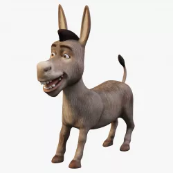 Donkey 3D Model no Rig Low-poly  3D model