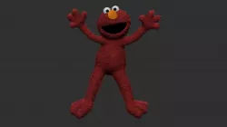 Elmo Cartoon Character HighPoly 3D model