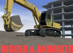 Excavator Scene Low-poly  3D model