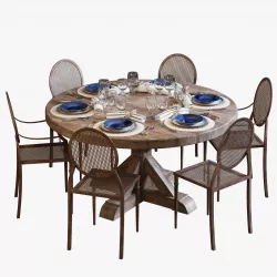 Flamant dinning set 001 3D model