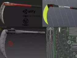Foldable mini scythe Low-poly  3D model