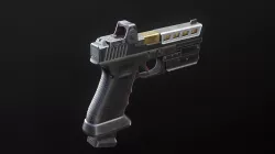 Glock 17 Custom Pistol with Attachments Low-poly  3D model