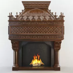 Gothic Fireplace CNC 3D model