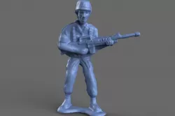 Green Army Man Guarding Miniature 3D model