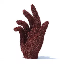 Hand Shaped Red Hedge 3D model