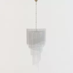hanging light Hexagon Spiral Glass Chandelier 3D model
