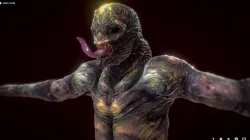 Horror Game Alien 01- T posed ready to rig Low-poly  3D model