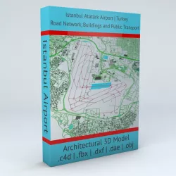 Istanbul Ataturk TAV Airport Roads Buildings and Public Trans 3D model