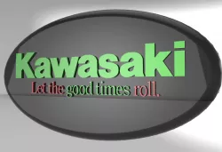 Kawasaki logo "Let the good times roll."