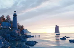 Lighthouse Sunset 3D model