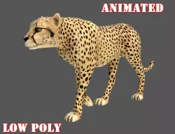 Low poly Cheetah Animated - Game Ready Low-poly  3D model