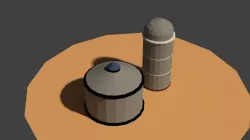 Low Poly Farm Silos Low-poly  3D model