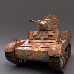 M3 Stuart wreck 3D model