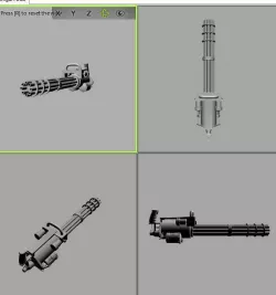mini gun for my game Low-poly  3D model