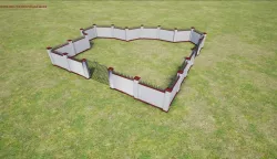Modular Wall and Gate Low-poly  3D model