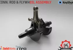 Motor Cycle Engine Internal Setup - 1199 Panigale's Superquadro engine -Connecting Rod & Flywheel Assembly