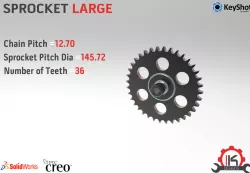 Motor Cycle Engine Internal Setup - Sprocket Large