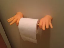'OK hand' Toilet Paper Roller with screw slots