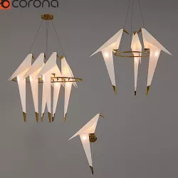 Origami bird light 3D model
