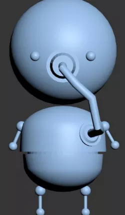 Robot with a gas mask Low-poly  3D model