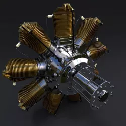 Rotary engine Gnome Monosoupape 3D model