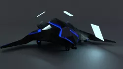 Sci-Fi Stealth Dropship and Light Gunship Hybrid 3D model
