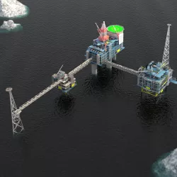 Sleipner Vest offshore oil platform Cluster Low-poly  3D model