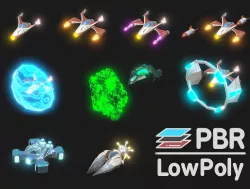 Space Warplanes Low-poly  3D model