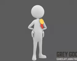 Stickman man Low-poly  3D model