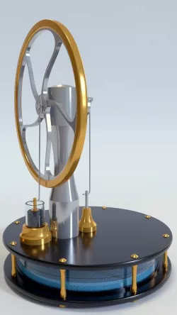 Stirling engine animated 3D model