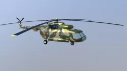 The Mil Mi-8 military helicopter Low-poly  3D model