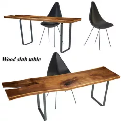 Wood slabs table 3 3D model