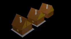 Wooden houses 3D model