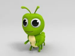 Worm Character 3D model
