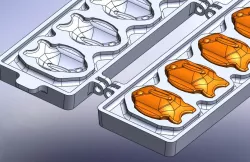 cast iron double mold - fish