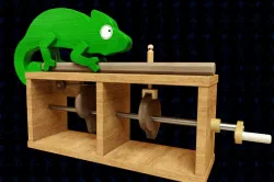 Chameleon vs Insect Wooden Toy