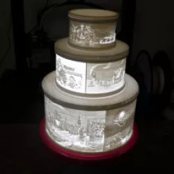 Christmas lithophane tier cake