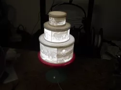 Christmas lithophane tier cake