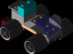 Four wheeled lego brick car toy