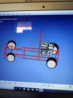 Go kart chassis design with engine mounting