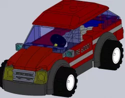LEGO BRICK FIRE RESCUE VEHICLE TOY