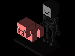 LEGO BRICK MINECFRAFT SKELETON FIGURE + PIG FIGURE