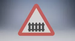 Level Crossing with Gate or Barrier P770 Road Sign
