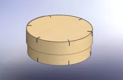 soft cheese in a wooden chip box